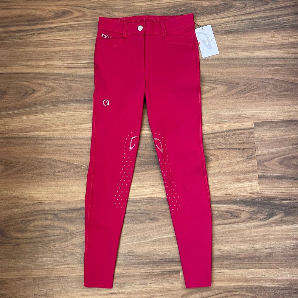 EGO7 Women's Jumping EJ Knee Patch Breeches - Red - US 20